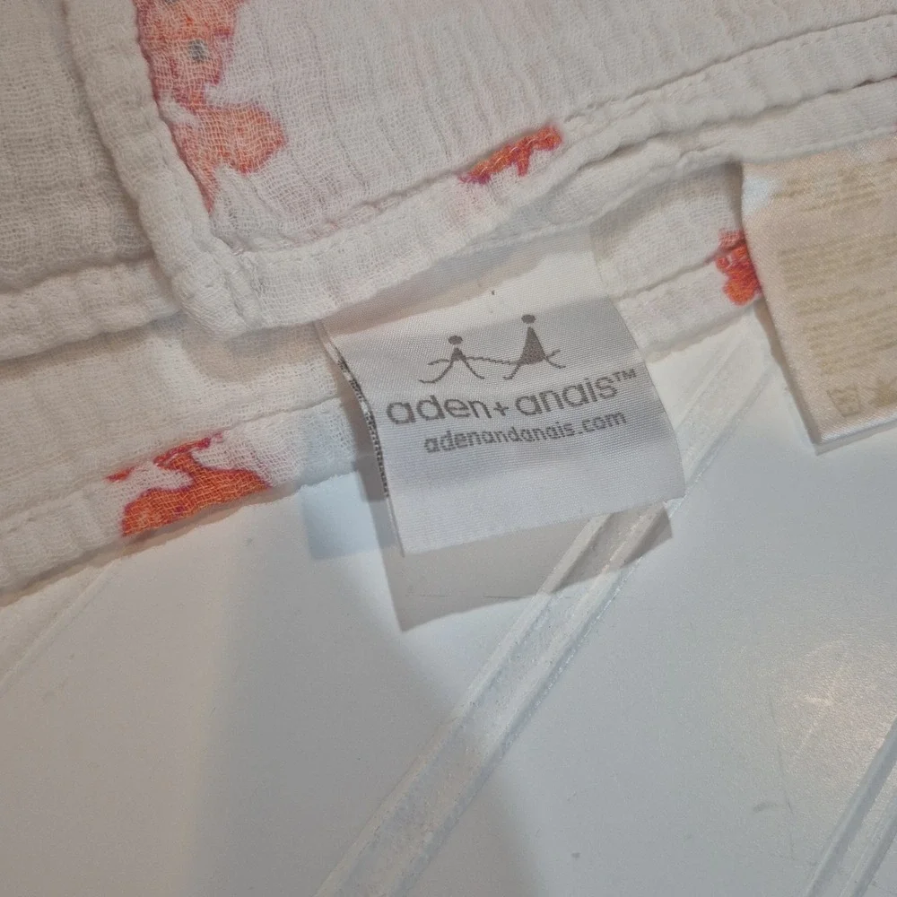 aden + anais Goldfish/Koi Fish White Orange Red Muslin Baby Blanket